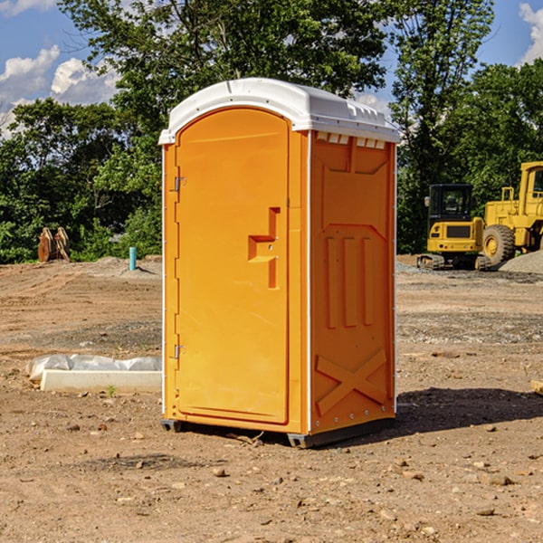 how often are the porta potties cleaned and serviced during a rental period in Mooreland